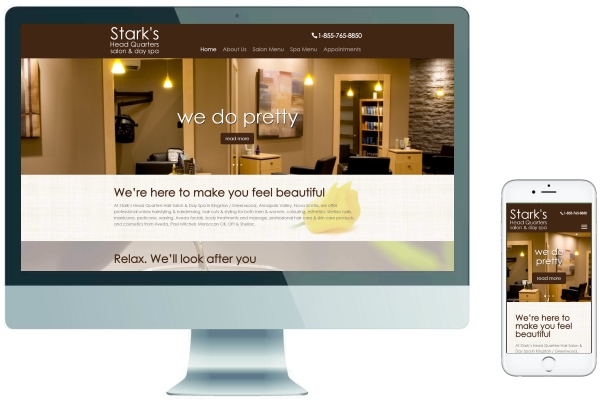 Responsive Website Design - Stark's Head Quarters Salon & Day Spa